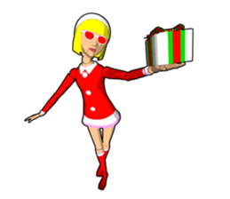 Santa Girl doll sticker #8890632