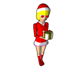 Santa Girl doll sticker #8890634