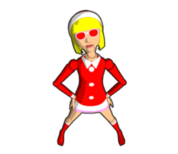 Santa Girl doll sticker #8890637