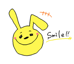 Happy yellow rabbit sticker #8892833