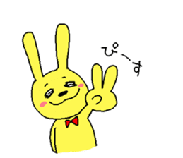 Happy yellow rabbit sticker #8892841