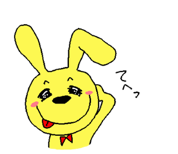 Happy yellow rabbit sticker #8892845