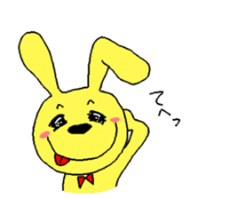Happy yellow rabbit sticker #8892845