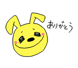 Happy yellow rabbit sticker #8892849