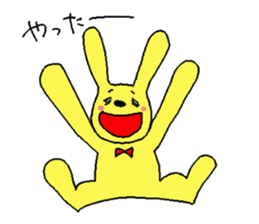 Happy yellow rabbit sticker #8892851
