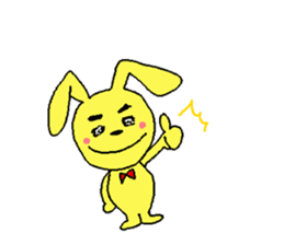 Happy yellow rabbit sticker #8892852