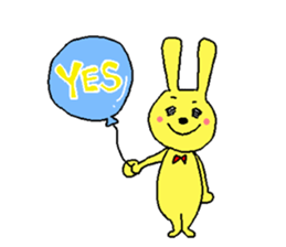 Happy yellow rabbit sticker #8892856