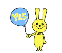 Happy yellow rabbit sticker #8892856