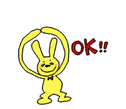 Happy yellow rabbit sticker #8892858