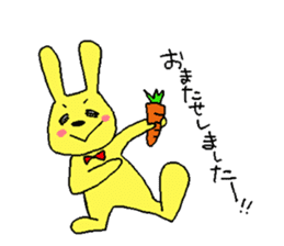 Happy yellow rabbit sticker #8892861