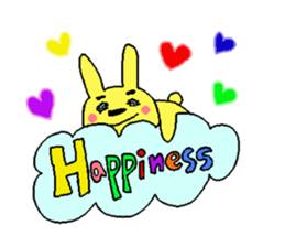 Happy yellow rabbit sticker #8892862