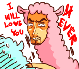 Uncle-faced alpaca sticker #8894072