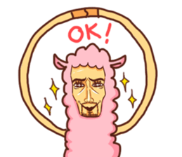 Uncle-faced alpaca sticker #8894080