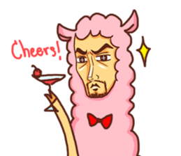 Uncle-faced alpaca sticker #8894083