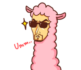 Uncle-faced alpaca sticker #8894091