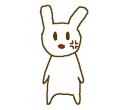 Deadpan white rabbit.2 sticker #8895152