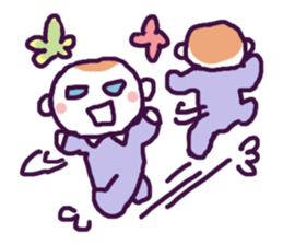 Little boy and cute rabbits sticker #8896070