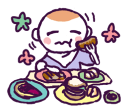 Little boy and cute rabbits sticker #8896071