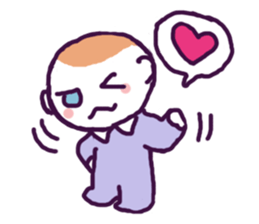 Little boy and cute rabbits sticker #8896073