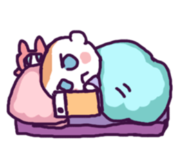 Little boy and cute rabbits sticker #8896074