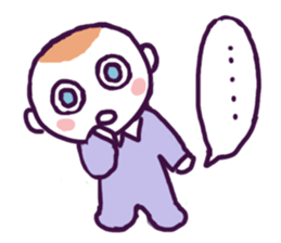 Little boy and cute rabbits sticker #8896083