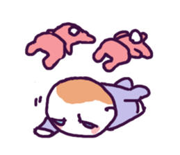 Little boy and cute rabbits sticker #8896091