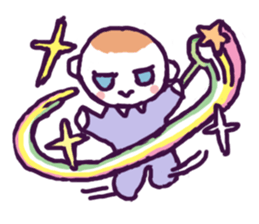 Little boy and cute rabbits sticker #8896095