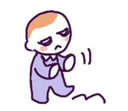 Little boy and cute rabbits sticker #8896097