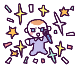 Little boy and cute rabbits sticker #8896101