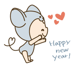 Happy New Year! Cute animal "zodiac" sticker #8896252