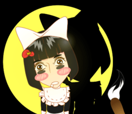 Cartoon thai-Isan writing lady v thai sticker #8898980