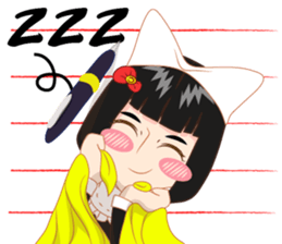 Cartoon thai-Isan writing lady v thai sticker #8898982