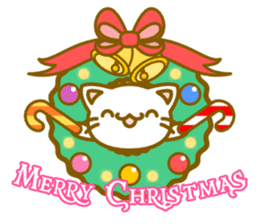 Christmas white cat sticker sticker #8905496