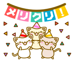 Christmas white cat sticker sticker #8905502