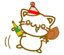 Christmas white cat sticker sticker #8905520