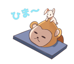 Magician monkey and his assistant rabbit sticker #8906498
