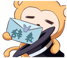 Magician monkey and his assistant rabbit sticker #8906501