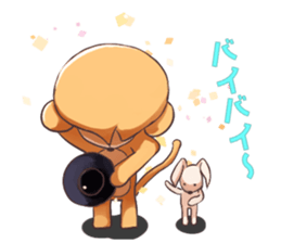 Magician monkey and his assistant rabbit sticker #8906505