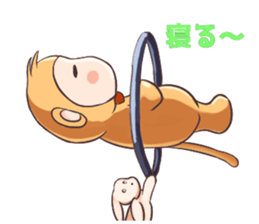 Magician monkey and his assistant rabbit sticker #8906508