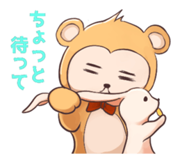 Magician monkey and his assistant rabbit sticker #8906512