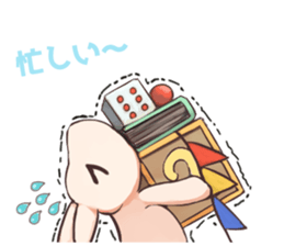 Magician monkey and his assistant rabbit sticker #8906523