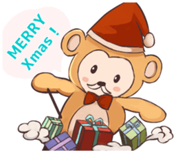 Magician monkey and his assistant rabbit sticker #8906524