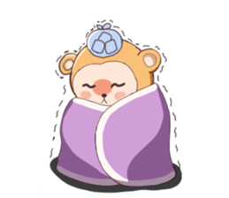 Magician monkey and his assistant rabbit sticker #8906526