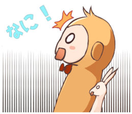 Magician monkey and his assistant rabbit sticker #8906529