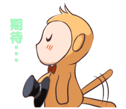 Magician monkey and his assistant rabbit sticker #8906532