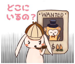 Magician monkey and his assistant rabbit sticker #8906535