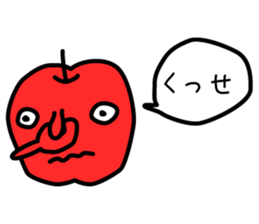 The apple has a sharp tongue! sticker #8912411