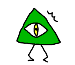 mono eye colorful triangles sticker #8917069