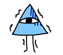 mono eye colorful triangles sticker #8917070