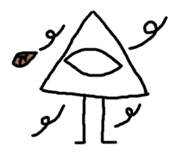 mono eye colorful triangles sticker #8917074